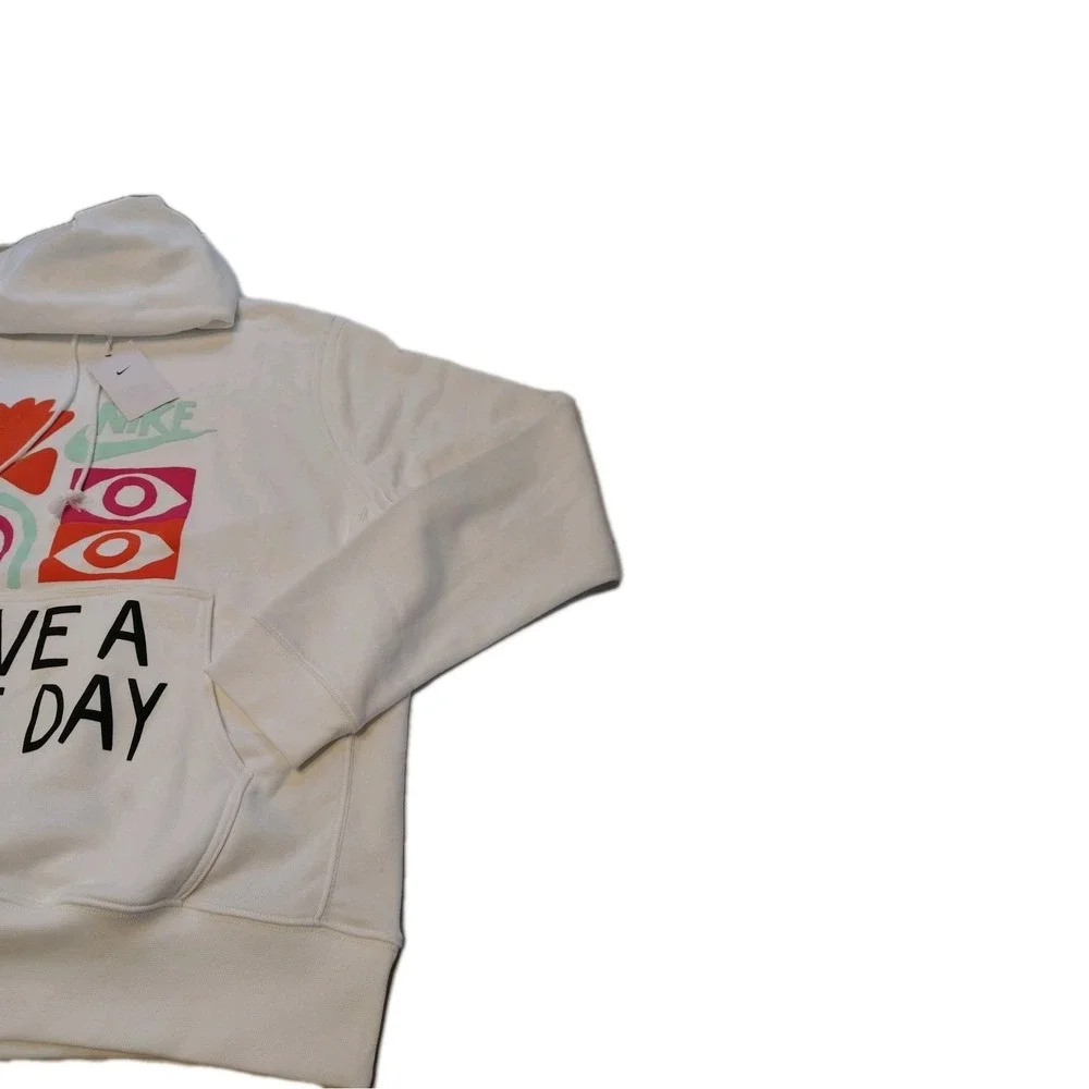 Nike‎ Have a Nike Day French Terry Pullover Hoodie White Mens Size Large